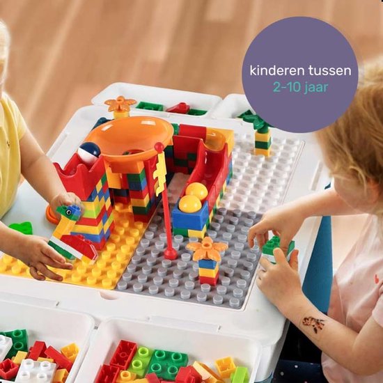 Qwali Table de jeux pour enfants avec chaises - Convient pour duplo, eau et sable - Activités - Set - Table à dessin - Pour garçons et filles - Pour tout-petits - Table de jeux - Bureau - Enfants - Table - Meubles