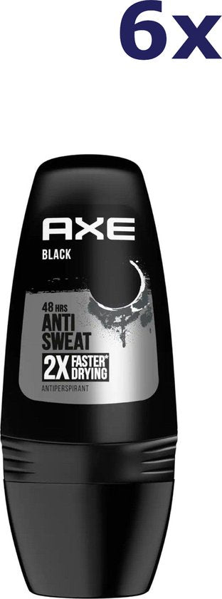 Déodorant Axe pour homme - Roll-on - Noir - 6 x 50 ml - Lot économique