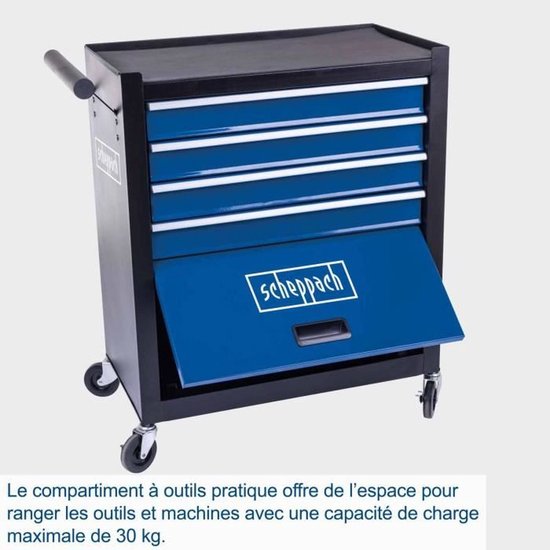 Scheppach – TW1300 – Chariot d'atelier – 4 tiroirs – 120 kg