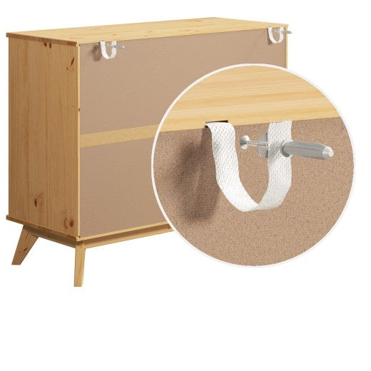 Buffet en bois massif 96x79x40cm naturel