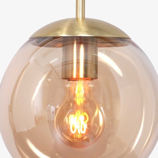 Steinhauer - lampe suspendue - Bollique LED - ambre - verre métal - Ø 25cm - E27 - 3497ME
