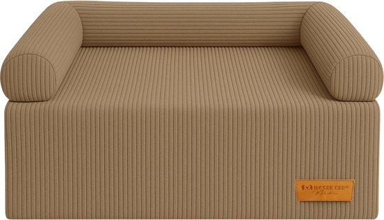 By Cee Cee Original Dog Rug Bench - Panier pour chien - Premium - Entièrement dézippable - Tissu côtelé - Marron - 120x90 - Taille L