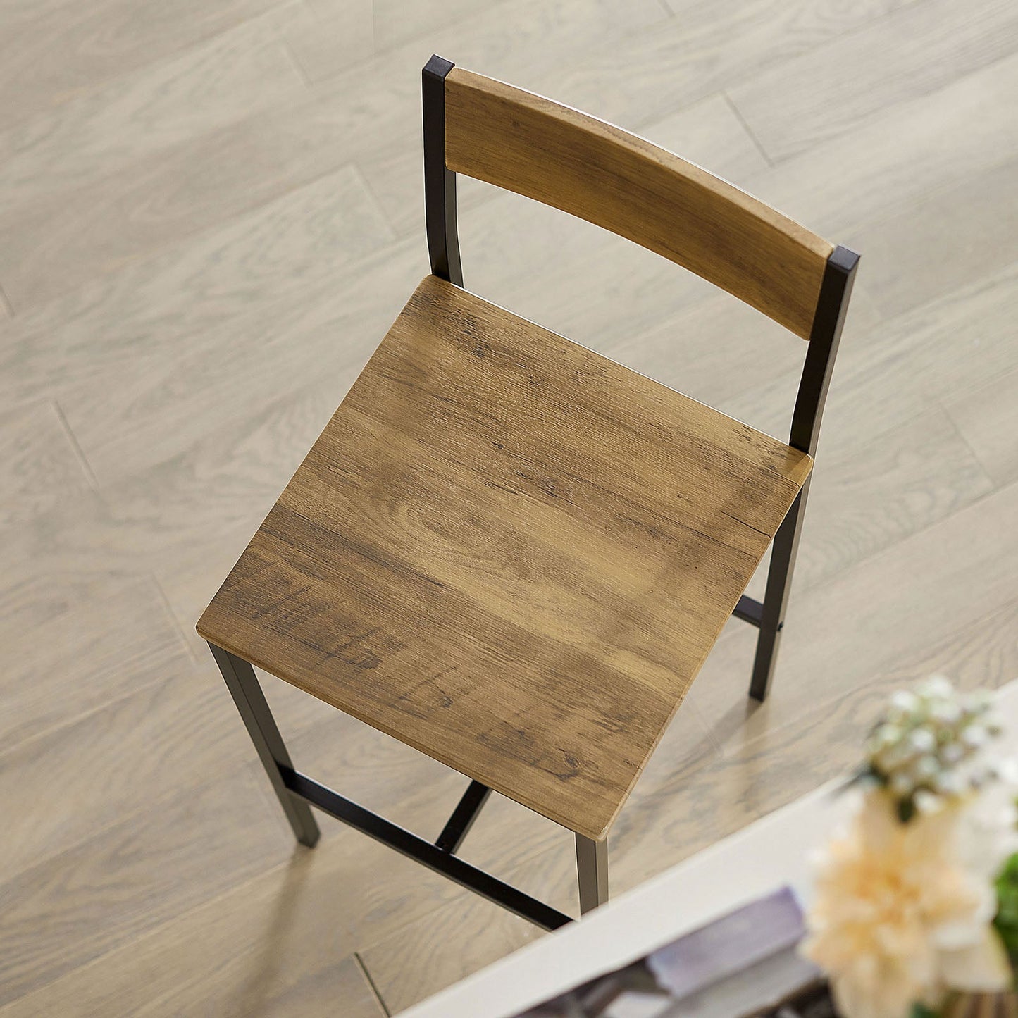 SoBuy Tabourets de bar set de 2 - Max 120 kg - 39 x 41 x 95cm - Bois