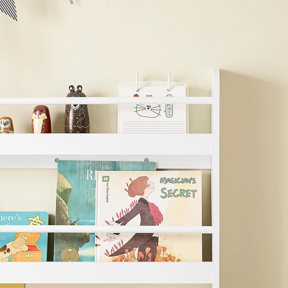 Bibliothèque pour enfants SoBuy - 4 étagères - 80 x 12 x 118 cm - Blanc