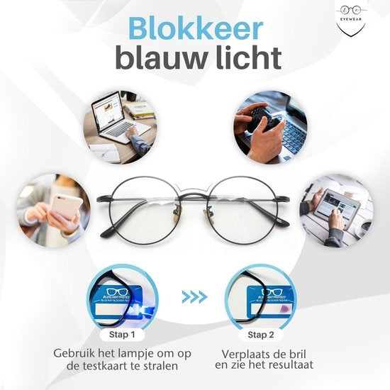 LC Eyewear Lunettes d'ordinateur - Lunettes à lumière bleue - Lunettes d'affichage - Métal - Unisexe - Noir