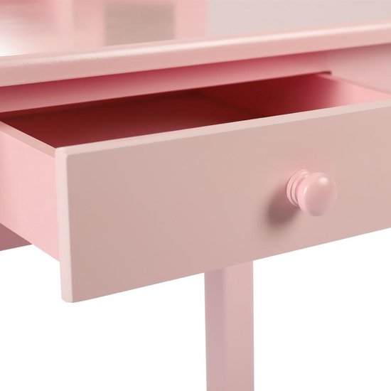 Table à langer maquillage fille table de maquillage nursery avec miroirs et tabouret rose