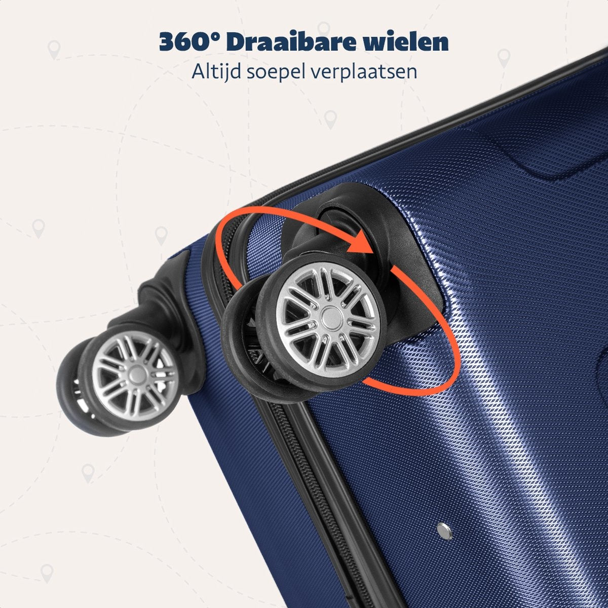 Set de valises TRVLMORE - 3 pièces - 38L + 70L + 110L - Bleu foncé