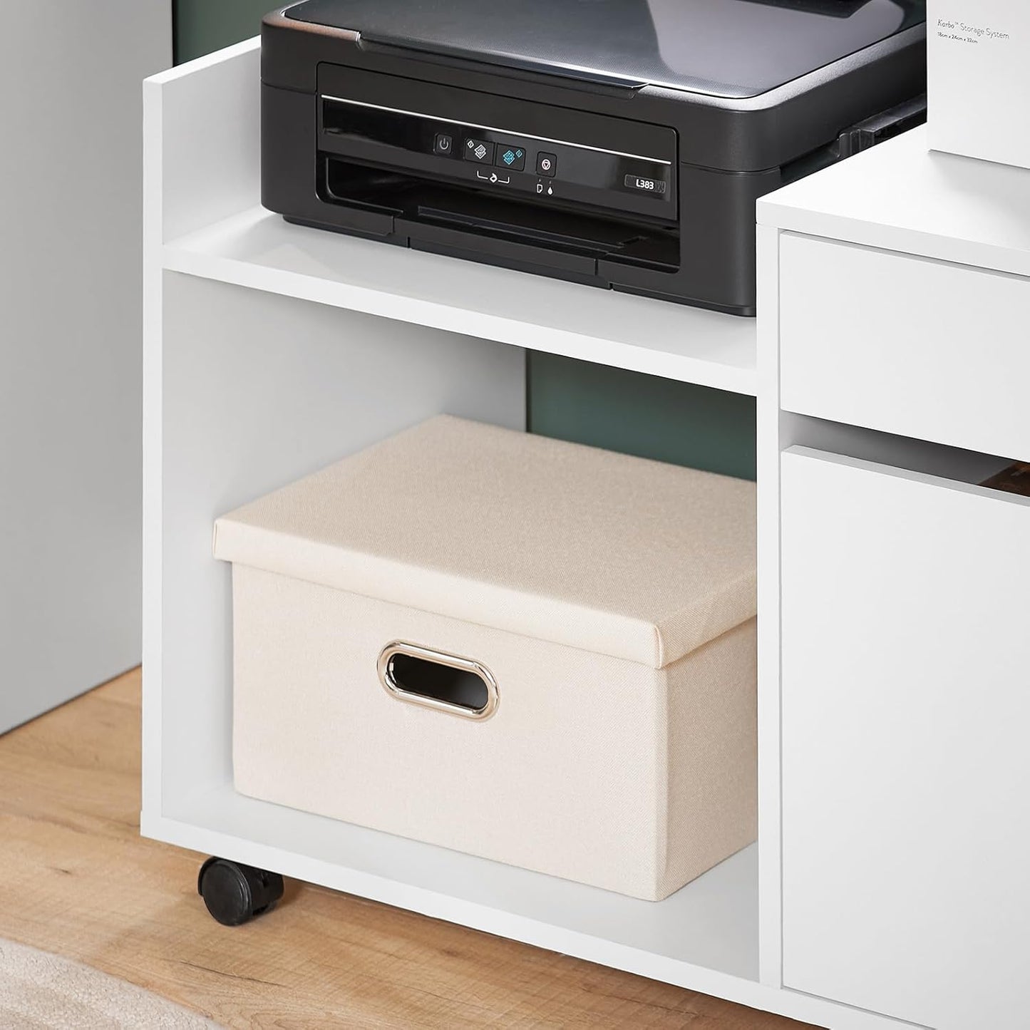 SoBuy Armoire de bureau - ASK02-W - MDF et panneaux de particules - Max. 50kg. - 72x40x54cm - Blanc