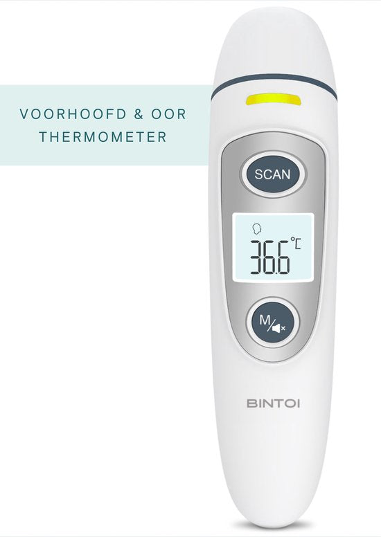 Bintoi® X200 - Thermomètre frontal - Thermomètre auriculaire - Thermomètre de fièvre