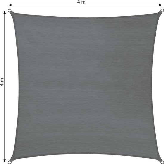 Tectake - Toile d'ombrage - Carré 2.4x4m - Polyéthylène - Gris