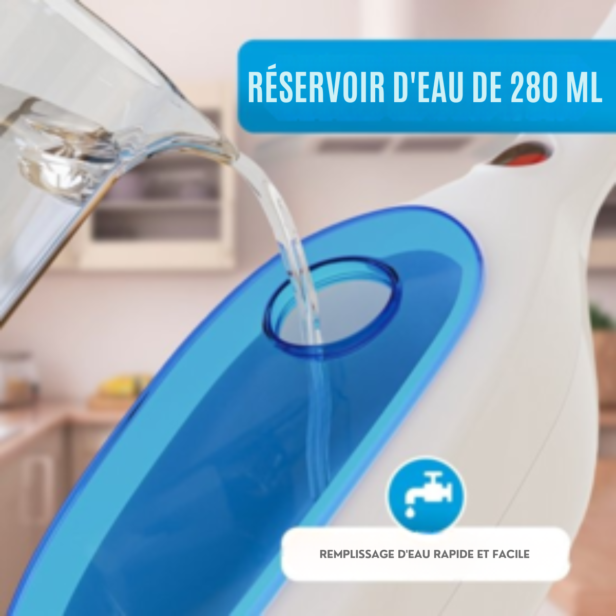 Strex Nettoyeur vapeur 12 en 1 et sèche-main – Appareil de nettoyage à la vapeur – Pour surfaces dures et textiles - Bleu et blanc