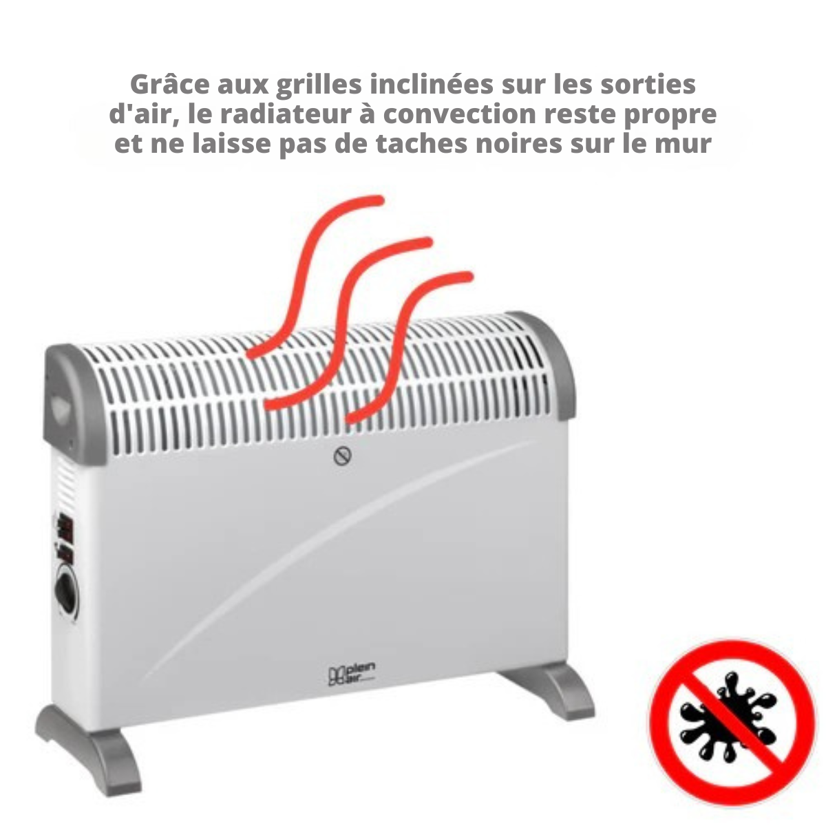 Radiateur Électrique mobile – Plein Air – Chauffage Thermostat Réglable - 750/1500/2000W - Blanc