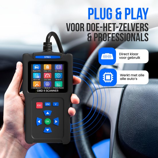 Strex OBD2 Scanner - OBD - Car Readout - Fault Removal - NL Language - Car Scanner - Diagnostic Equipment For Cars - Engine Failure