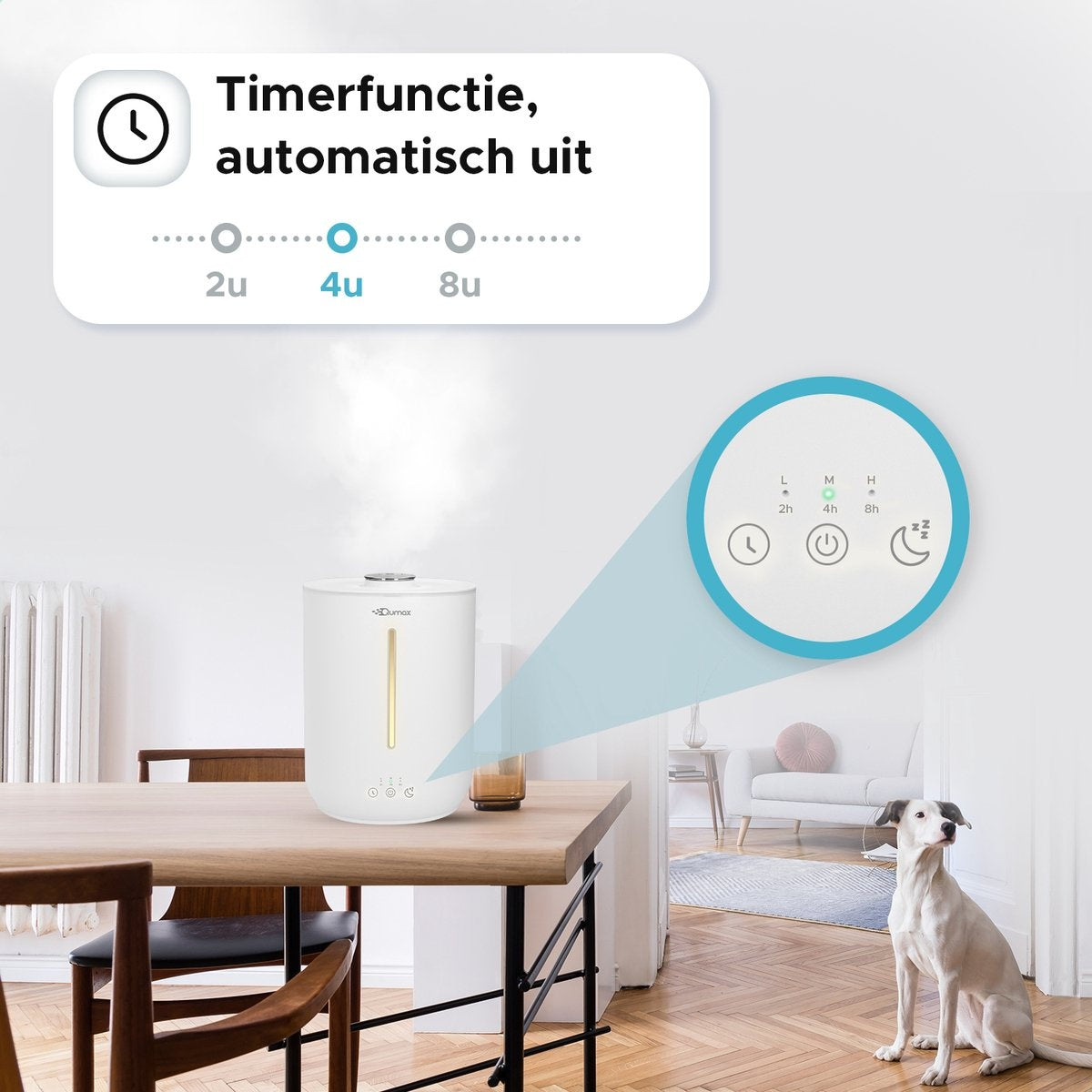 Qumax Humidificateur avec Aromathérapie - Humidificateur - Nébulisateur - Différents niveaux - Design silencieux - 2.8L