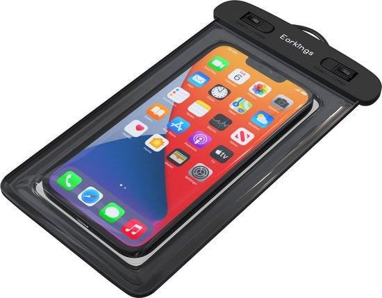 Etuis de téléphone étanches - Drybag Set of 2 - Etui de téléphone sous-marin pour tous les téléphones - Etui de téléphone étanche Earkings - Noir & Orange