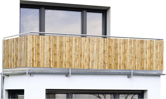 Brise-vue pour balcon avec motif bambou, 5 m x 85 cm