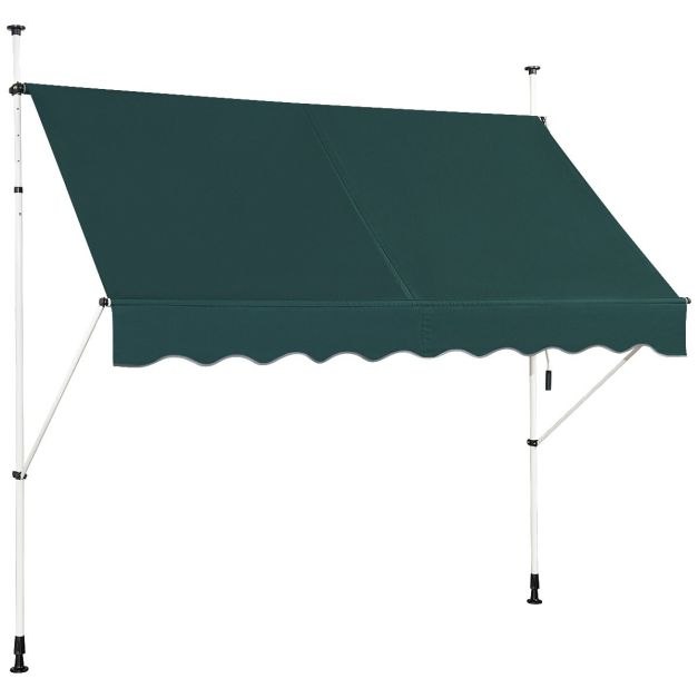 Store Coast 250 cm - Hauteur réglable 200-300 cm, Vert, Fixation par clip sans perçage