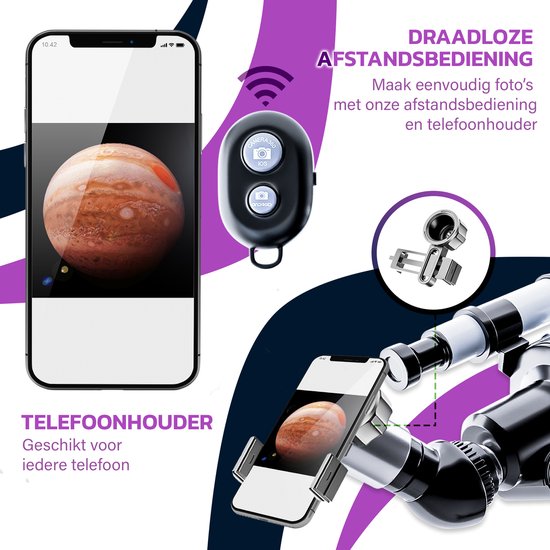 EarthVision Téléscope Classico - Télescope pour adultes et enfants - 333x Grossissement - Astronomie - Vision nocturne - Astronomie - Étanche - Blanc