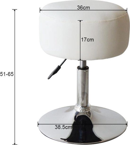 VDD Retro vintage Tabouret - Hauteur réglable jusqu'à 65cm - Rose - 65x38.50cm