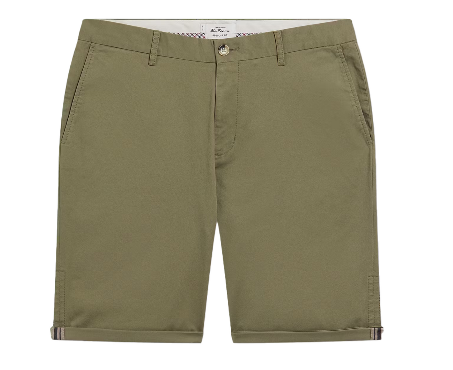 Ben Sherman Short chino Signature pour homme | Taille S | Vert Litchen | Coupe ajustée | Coton stretch