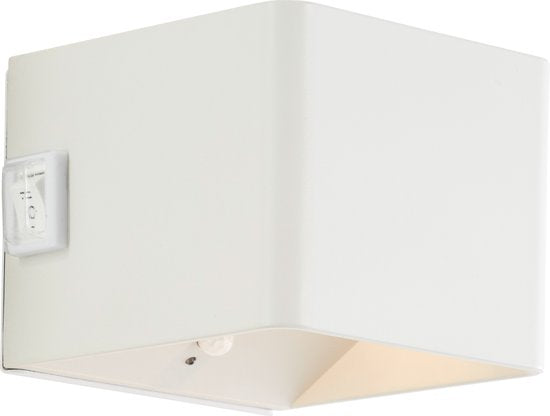 Brilliant ISEO - Applique murale rechargeable sans fil - avec détecteur de mouvement - IP44 - LED 4W - 300 Lumens - 3000K - avec indicateur de batterie - Blanc