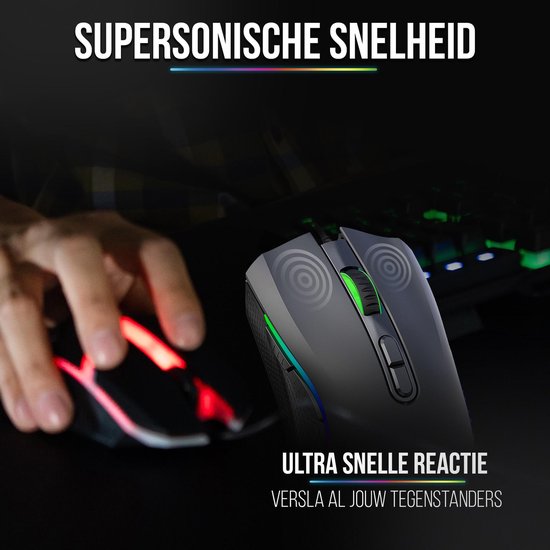 Strex Gaming Mouse with RGB LED - 3200 DPI - 7 Buttons - Windows and MAC - Game Mouse