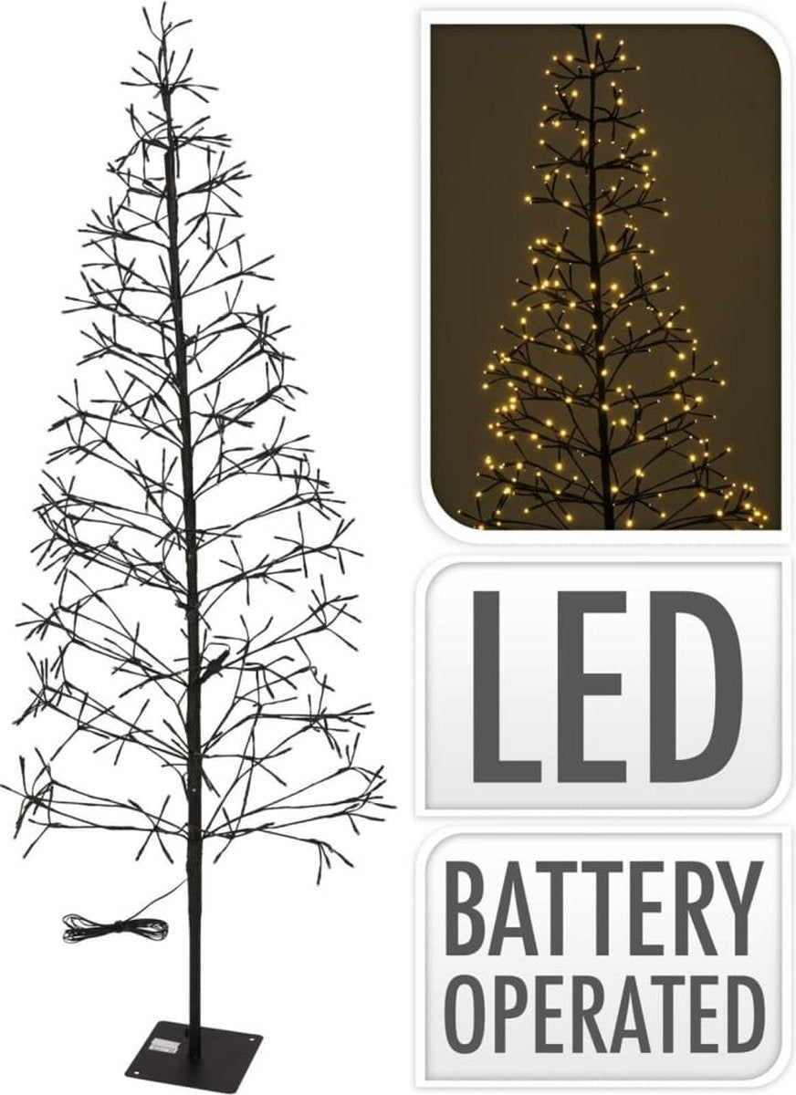 Sapin de Noël Nampook avec 400 LED - 180cm - Pour l'intérieur ET l'extérieur - Blanc chaud