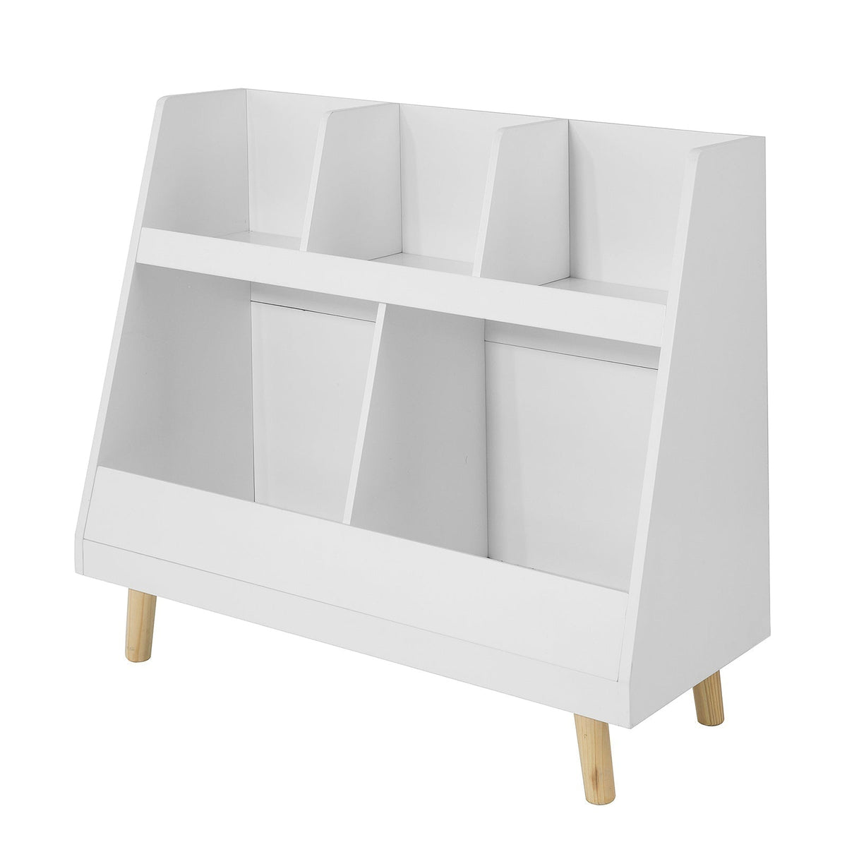 SoBuy Meuble de rangement pour enfants - blanc - 86x36x77 cm - 5 compartiments