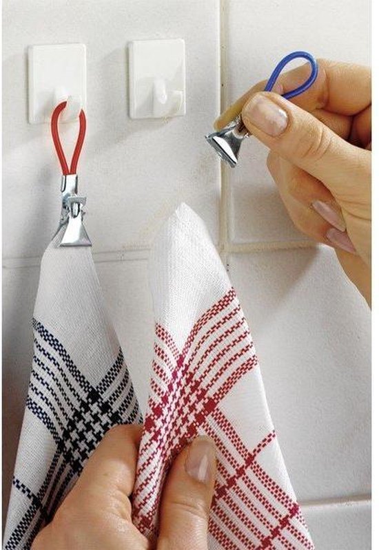 Wenko : crochets de suspension 5,3 x 1 x 1,7 cm, en acier avec revêtement en caoutchouc, rouge