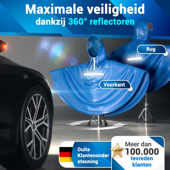 Nextcover Poncho de pluie pour femmes et hommes | Cape de pluie avec technologie AquaShield 2.0, coupe-vent et imperméable | Idéal pour le cyclisme, la randonnée et la pêche | Poncho de vélo pour adultes Unisexe | Poncho