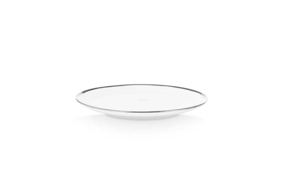 Vtwonen - Assiette plate blanc/argent - 25,5cm