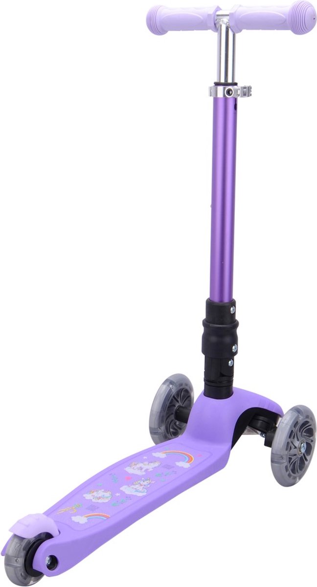 Scooter 3 roues pour enfants Boldcube - Licorne violette - 2-8 ans