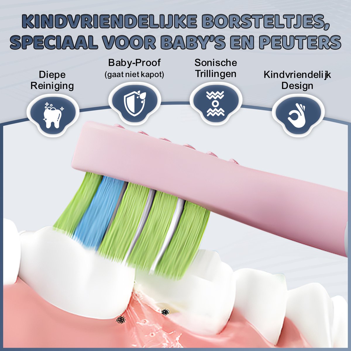 Brosse à dents électrique Sweet Sprout Sonic pour enfants - Bébés et jeunes enfants - 3 accessoires et minuteur inclus - 0 à 4 ans