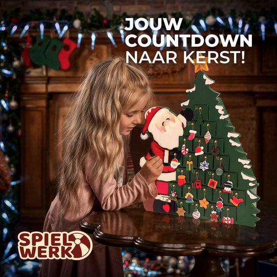 Spielwerk - Calendrier de l'Avent réutilisable - Arbre de Noël 24 portes
