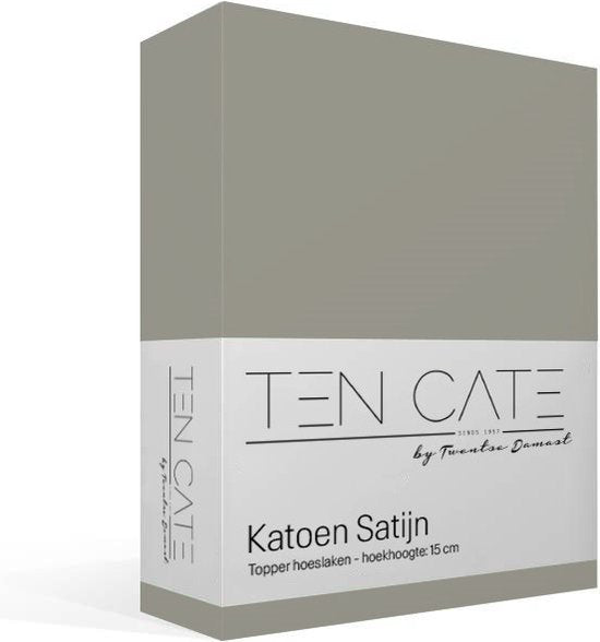 Ten Cate Fitted Sheet - drap-housse 160x200 - drap-housse 160x200 - adapté au sur-matelas 160 x 200 - satin de coton - sur-matelas 160x200 - hauteur d'angle 10 cm - gris