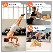 DH FitLife Poignées de pompes en bois - Lot de 2 - Hêtre - Max. 200 kg