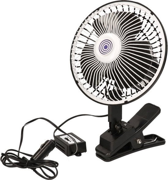 All Ride Autoventilator - 12 Volt - met Clip - Oscillerend