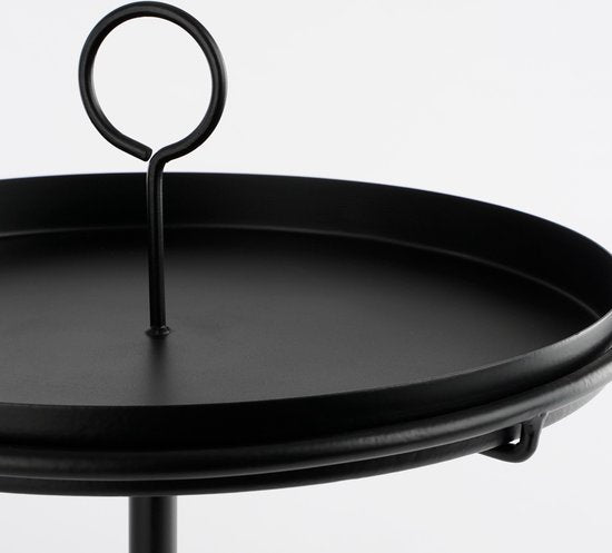 Table d'appoint Aston - Mica Decorations - avec plateau amovible - H40 x Ø31 cm - Métal - Noir