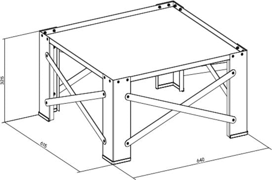Rehausseur de lave-linge en saillie - capacité de charge 300 kg - 64 x 61,5 x 32,5 cm - universel