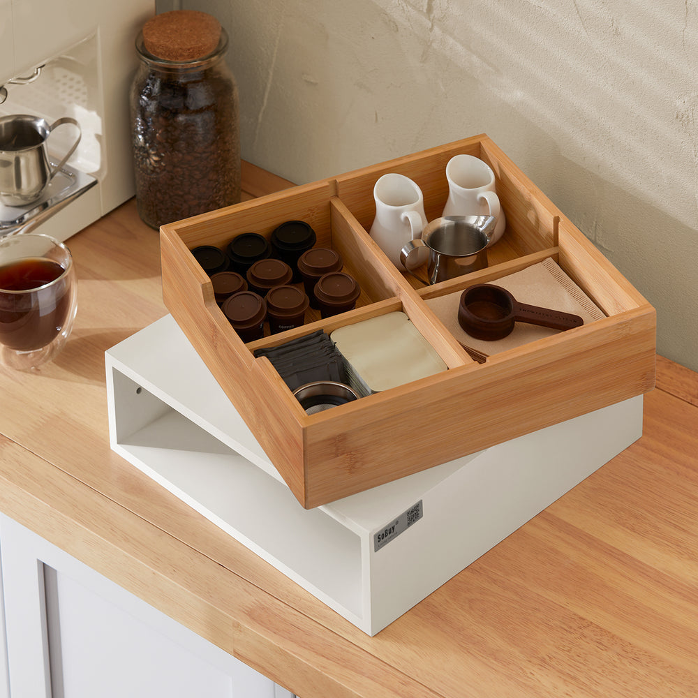 SoBuy FRG179-WN Porte-capsules à café - Bambou - 30x9x31 cm