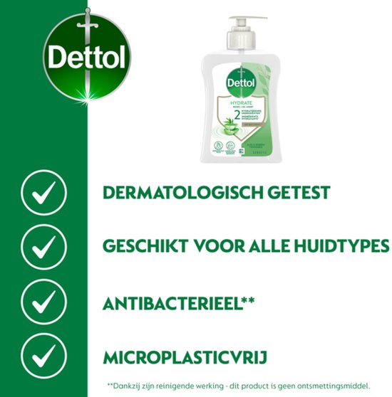 Savon pour les mains Dettol - Antibactérien - Adoucissant - À l'aloe vera - 250 ml