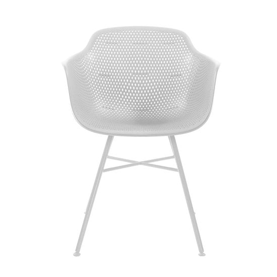 Kick Set de 4 chaises de jardin Indy White - Structure blanche - 54 x 58 x 83 cm
