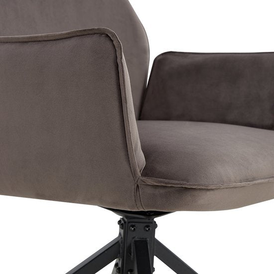 Chaise de salle à manger Jill Velvet Anthracite | Lot de 2