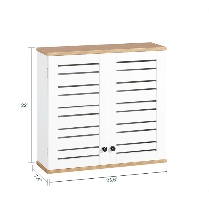 SoBuy Armoire murale - Armoire suspendue de salle de bain - Blanc - 60x56x19cm - BZR42-W