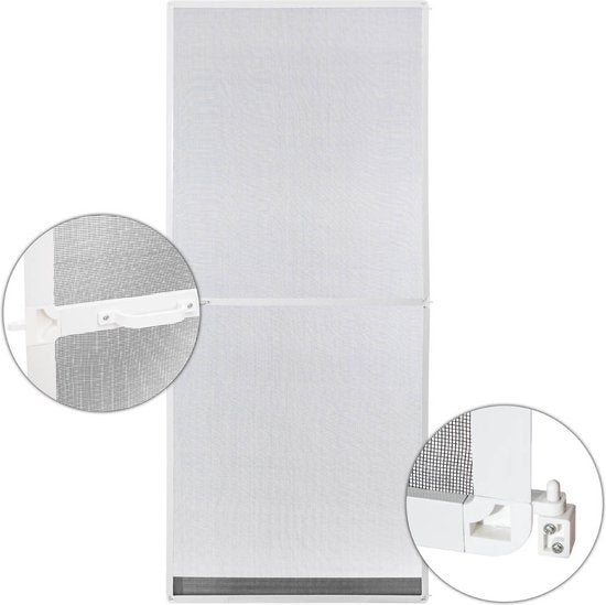 tectake - Rideau anti-mouches, porte moustiquaire - 95x210 cm - blanc - 401198