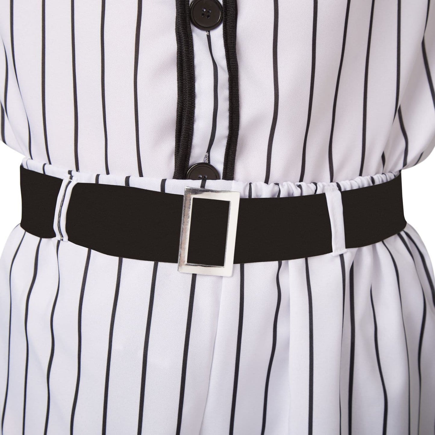 costume de baseball pour homme - taille m - noir/blanc - comprend le pantalon, le haut, la ceinture et les chaussettes