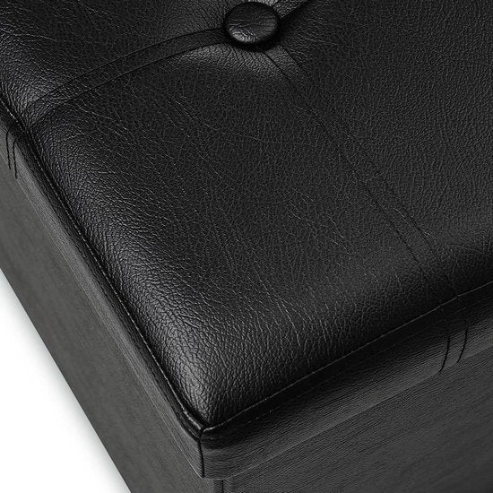 Banc de rangement Casaria - 80x40x40cm 100L Faux cuir - Noir