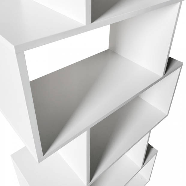 Bibliothèque moderne - Module mural avec cubes empilés - 185 cm de haut - Blanc