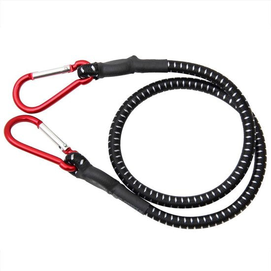 2 x Epingle à bagages en caoutchouc avec mousqueton 100cm x 10 mm Ø