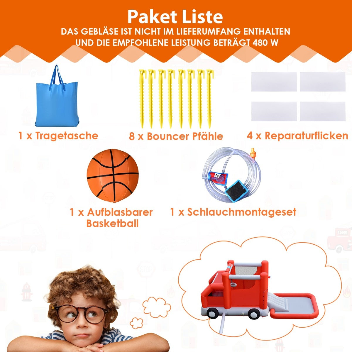 Toboggan aquatique pour enfants Coast dans le style des pompiers avec bassin à palettes 564 x 268 x 212 cm